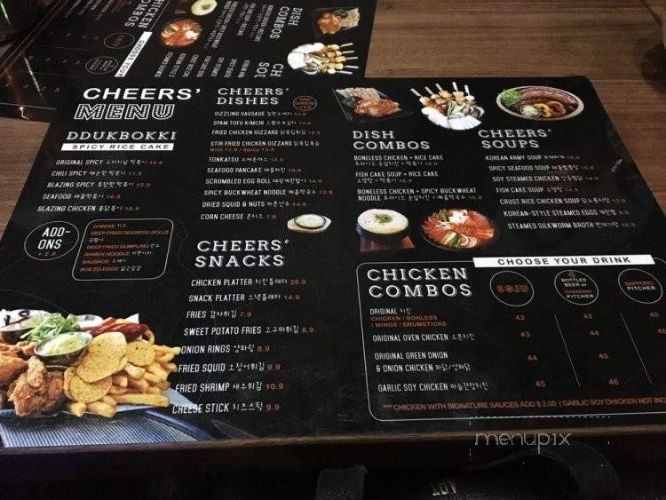 Cheers - Toronto, ON menu_pic