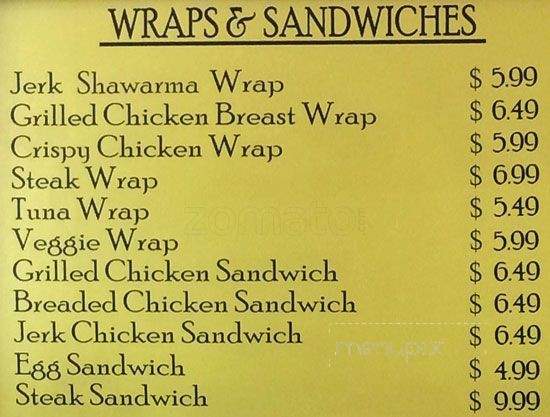 Wraps & Jerk - Toronto, ON menu_pic