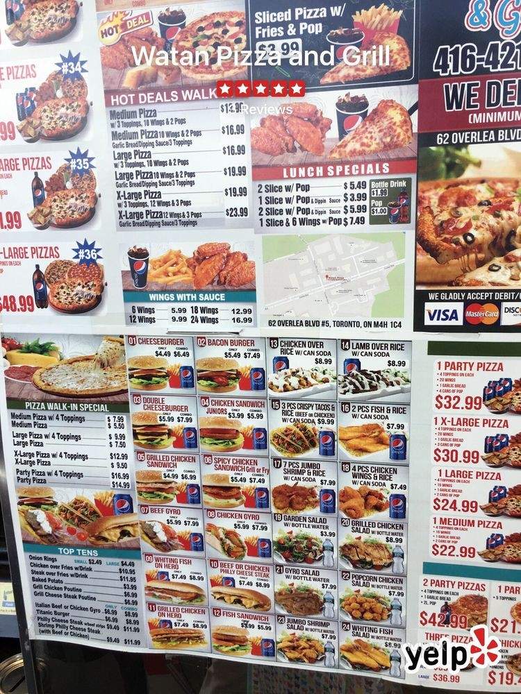 Watan Pizza and Grill - Toronto, ON menu_pic