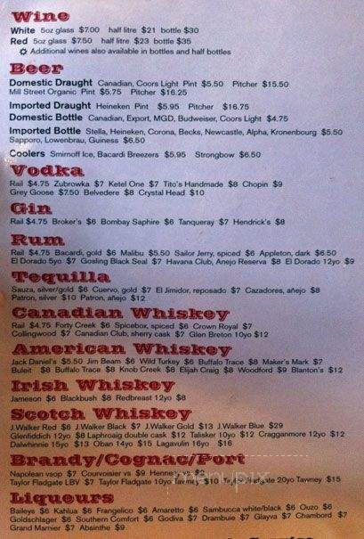 521 Cafe & Bar - Toronto, ON menu_pic