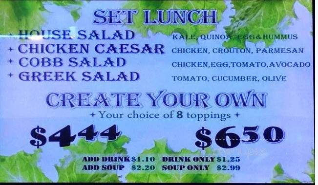 T-Rex Zone - Toronto, ON menu_pic