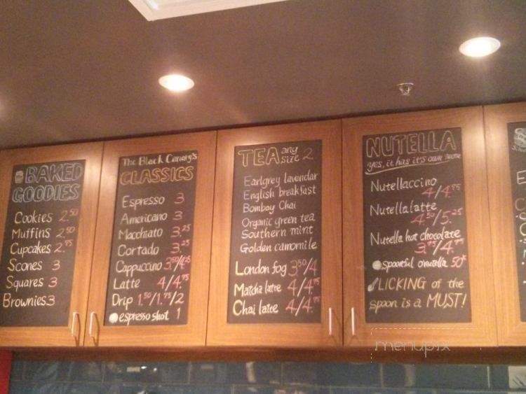 Black Canary Espresso Bar - Toronto, ON menu_pic