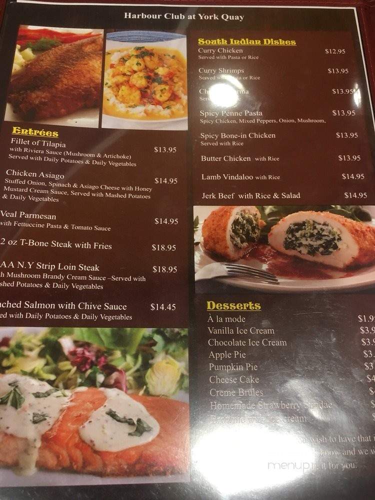 Harbour Club - Toronto, ON menu_pic