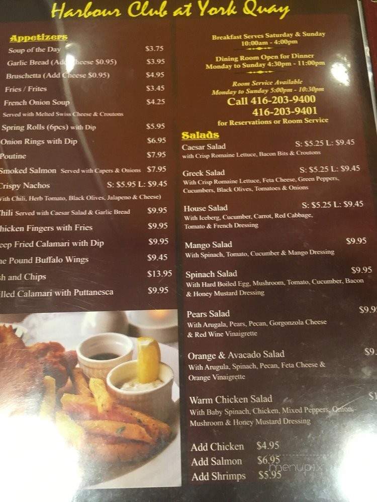 Harbour Club - Toronto, ON menu_pic