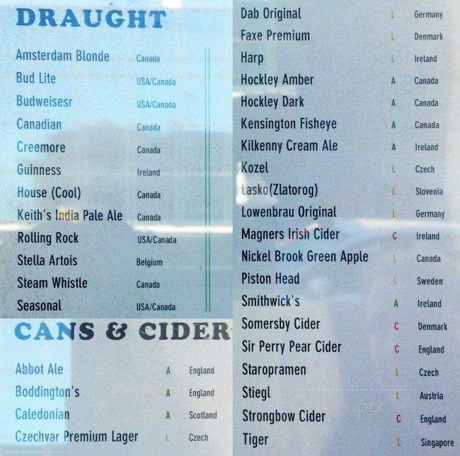 The Beer Station - Toronto, ON menu_pic