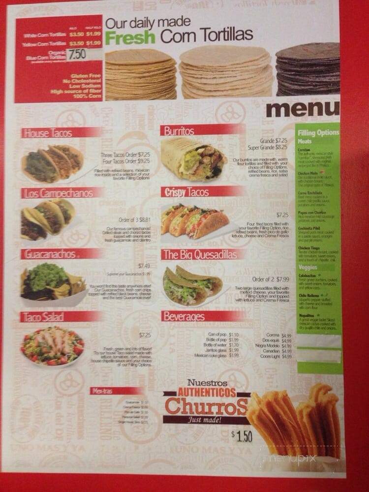 Pancho y Emiliano - Toronto, ON menu_pic