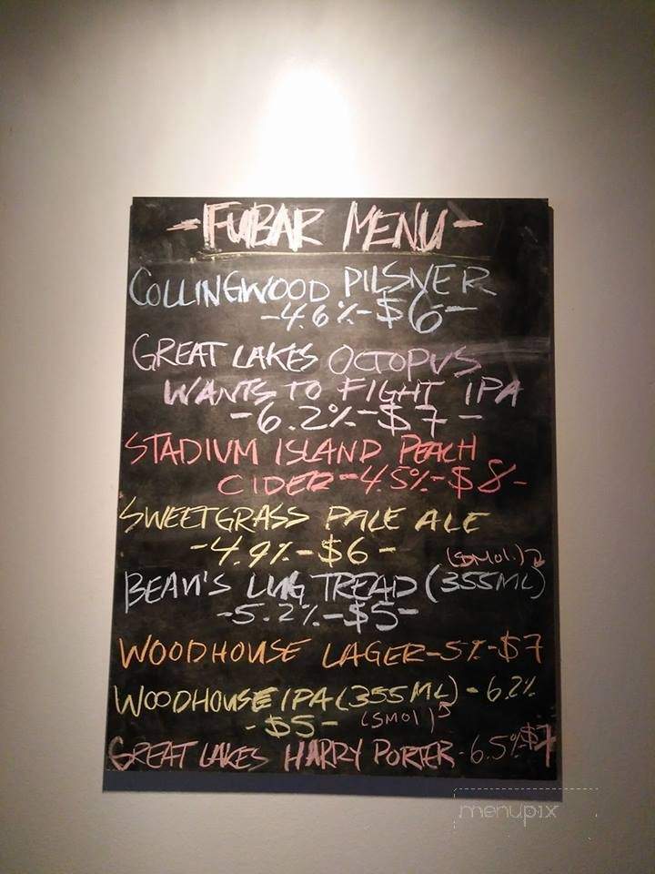 Fubar - Toronto, ON menu_pic