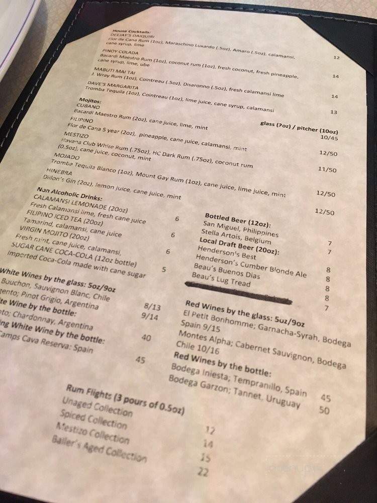 Dolly's Mojito Bar - Toronto, ON menu_pic