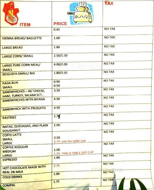 Dynasty Bakery & Cafe - York, ON menu_pic