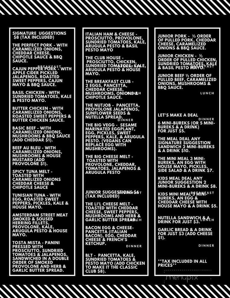 Orca The Sandwich Shoppe - Toronto, ON menu_pic