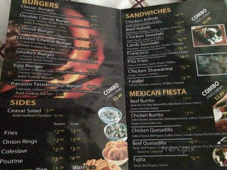 Passion Grill - Toronto, ON menu_pic