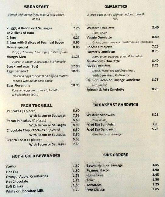 Village Grill Restaurant - Toronto, ON menu_pic