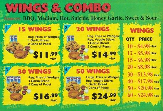 1 Plus 3 Pizza & Wings - Toronto, ON menu_pic
