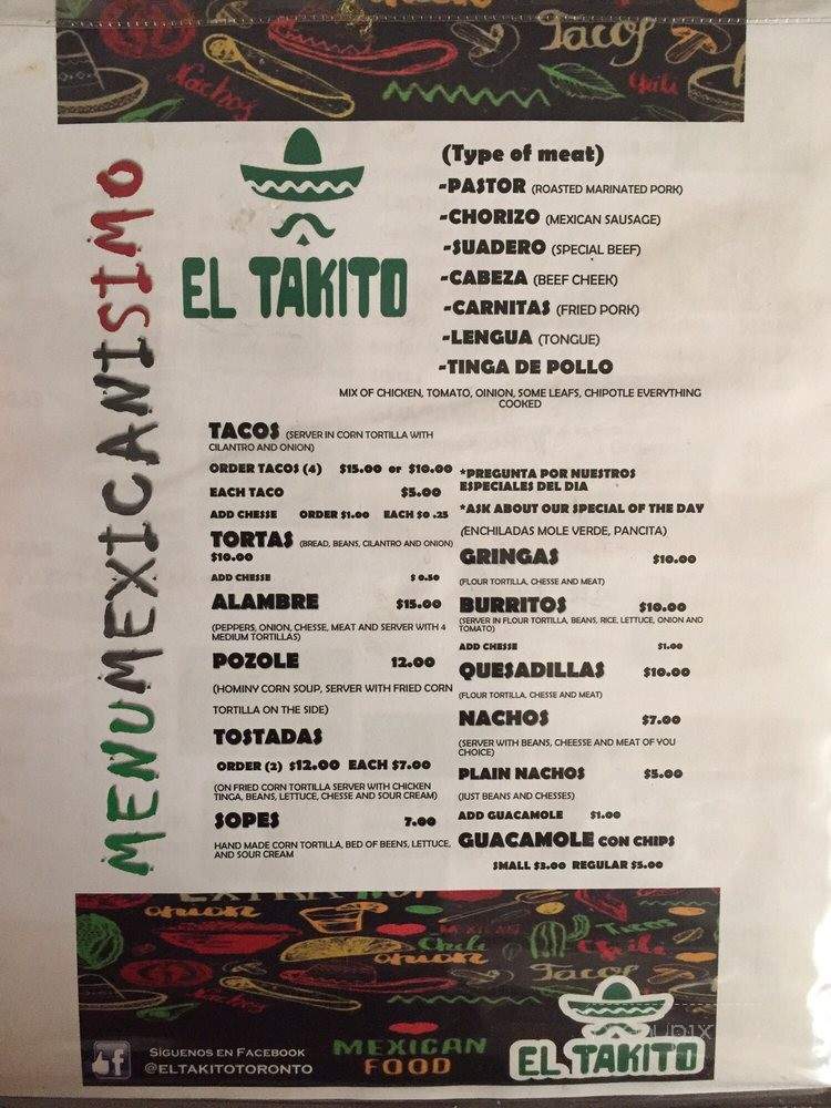 El Takito - Toronto, ON menu_pic