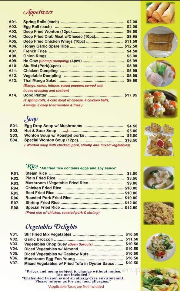 Enchanted Fusion - Saugeen Shores, ON menu_pic