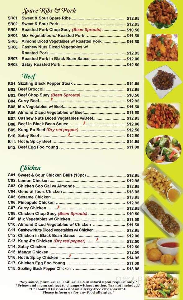 Enchanted Fusion - Saugeen Shores, ON menu_pic