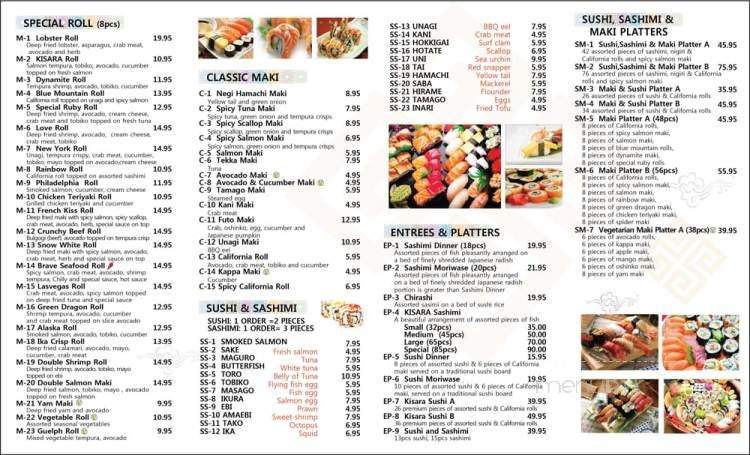 Kisara Sushi - Guelph, ON menu_pic