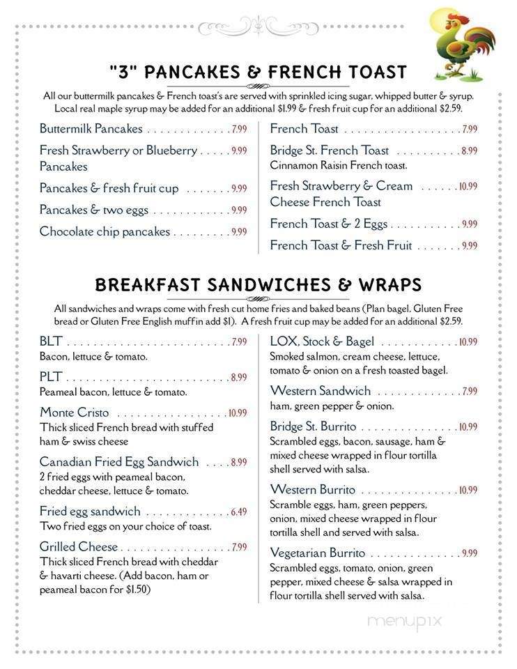 Bridge Street Kitchen - Waterloo, ON menu_pic