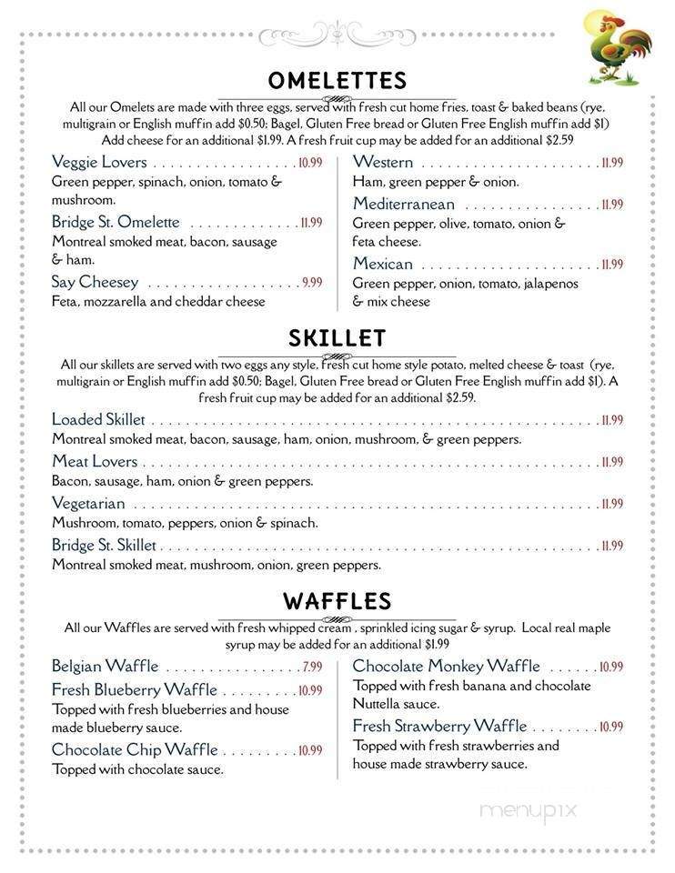 Bridge Street Kitchen - Waterloo, ON menu_pic