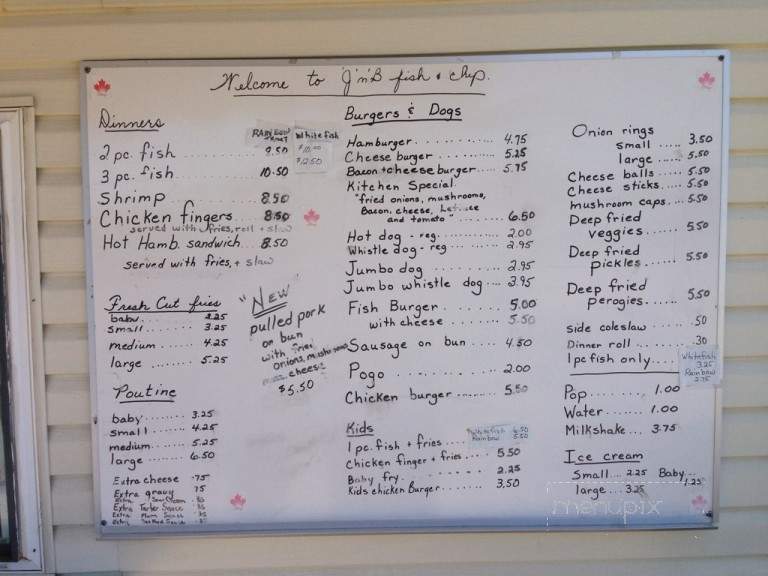 J 'n' B Fish and Chips - Webbwood, ON menu_pic