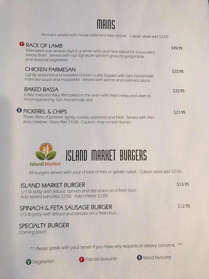 La Terrazza Franzisi - Richards Landing, ON menu_pic