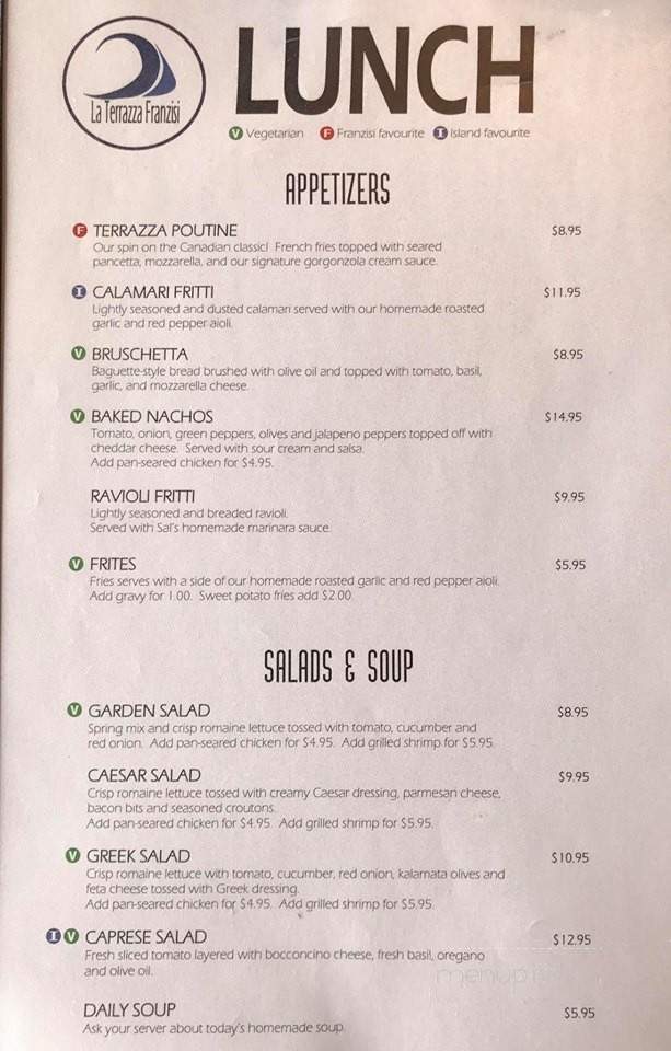 La Terrazza Franzisi - Richards Landing, ON menu_pic