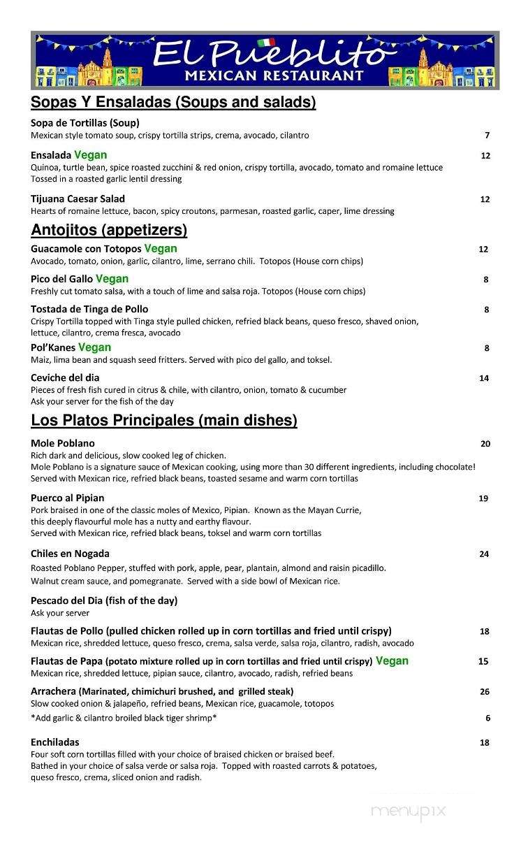 El Pueblito - Bracebridge, ON menu_pic