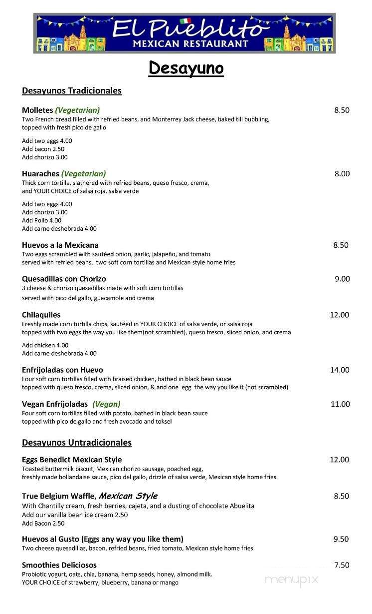 El Pueblito - Bracebridge, ON menu_pic