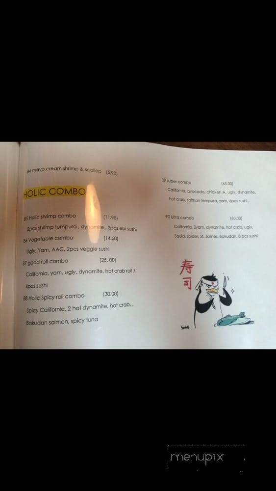 Sushiholic - Winnipeg, MB menu_pic