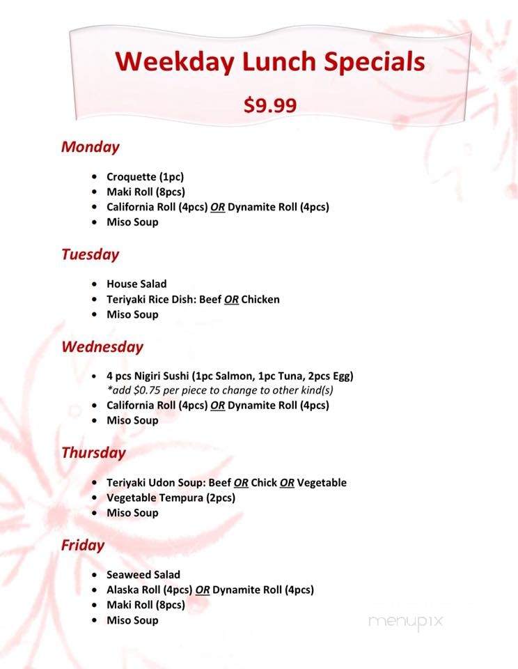 Sakura Sushi - Regina, SK menu_pic