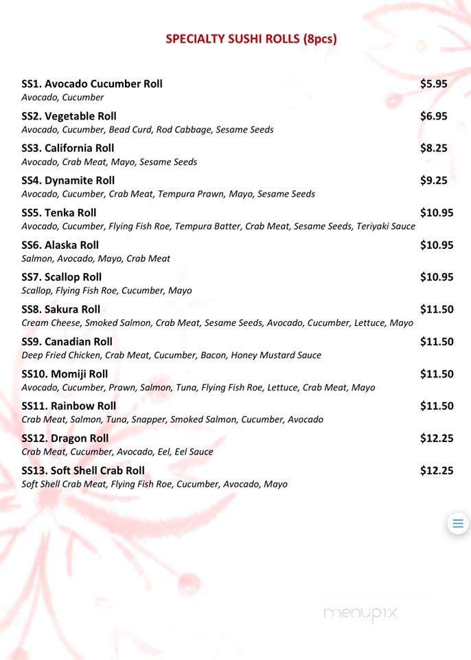 Sakura Sushi - Regina, SK menu_pic