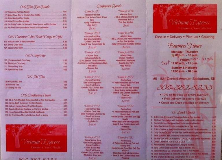 Vietnam Express - Saskatoon, SK menu_pic
