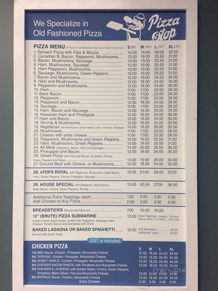 Pizza Stop - Swift Current, SK menu_pic