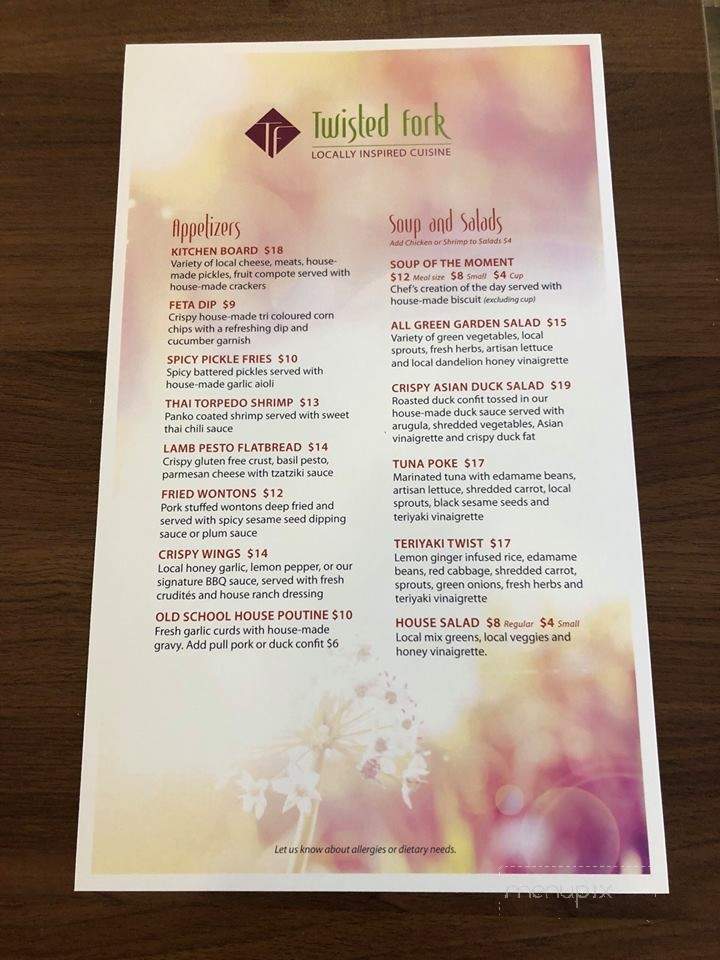 Twisted Fork - Saint Paul, AB menu_pic