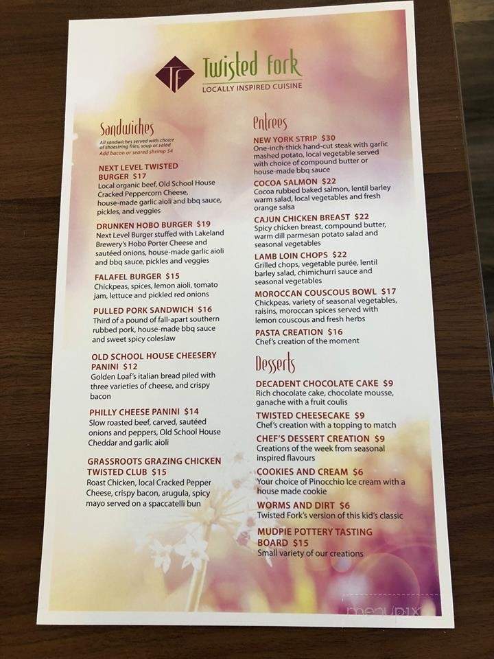 Twisted Fork - Saint Paul, AB menu_pic