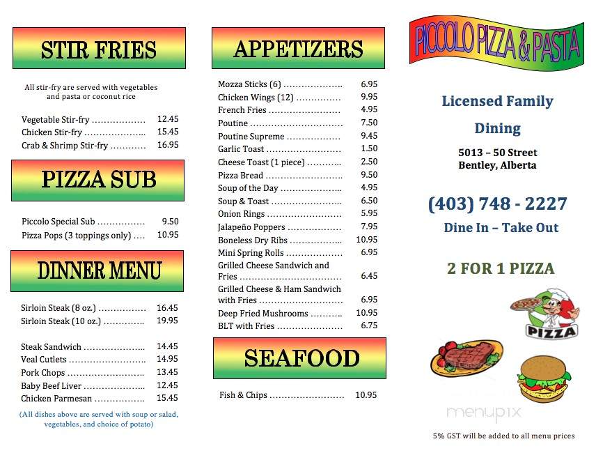 Piccolo Pizza & Pasta - Bentley, AB menu_pic