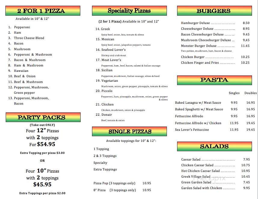 Piccolo Pizza & Pasta - Bentley, AB menu_pic