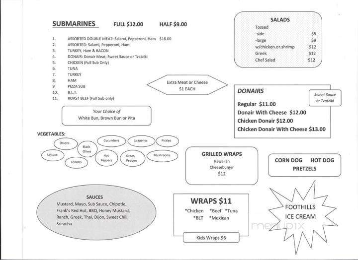 Yellow Submarine - Wabamun, AB menu_pic