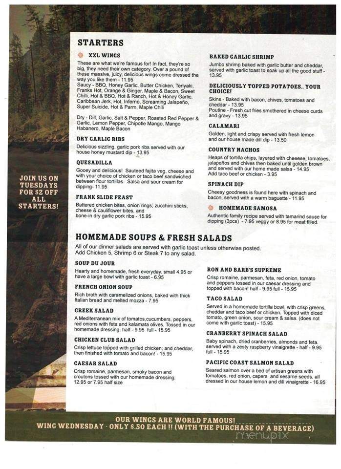 Pure Country Bar and Grill - Bellevue, AB menu_pic