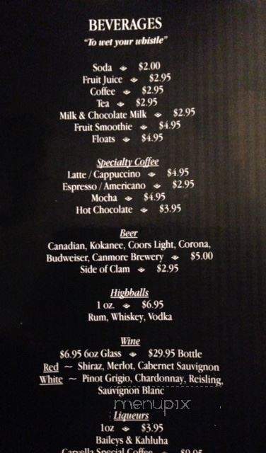 Carvella Cafe - Benalto, AB menu_pic