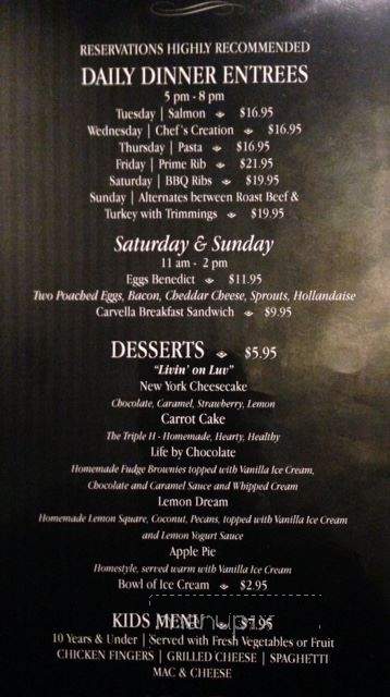 Carvella Cafe - Benalto, AB menu_pic