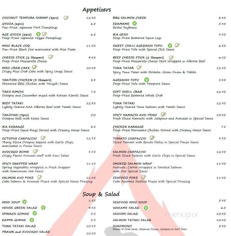 Red Ember Japanese Cuisine - Calgary, AB menu_pic