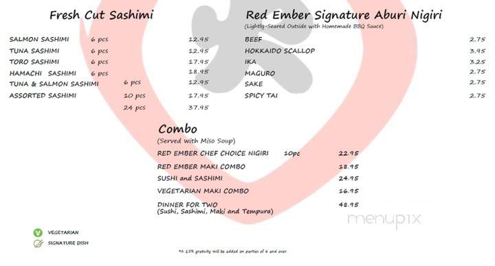 Red Ember Japanese Cuisine - Calgary, AB menu_pic
