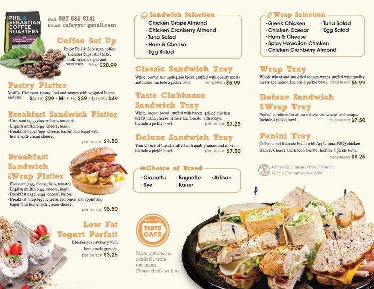 Taste Cafe - Calgary, AB menu_pic