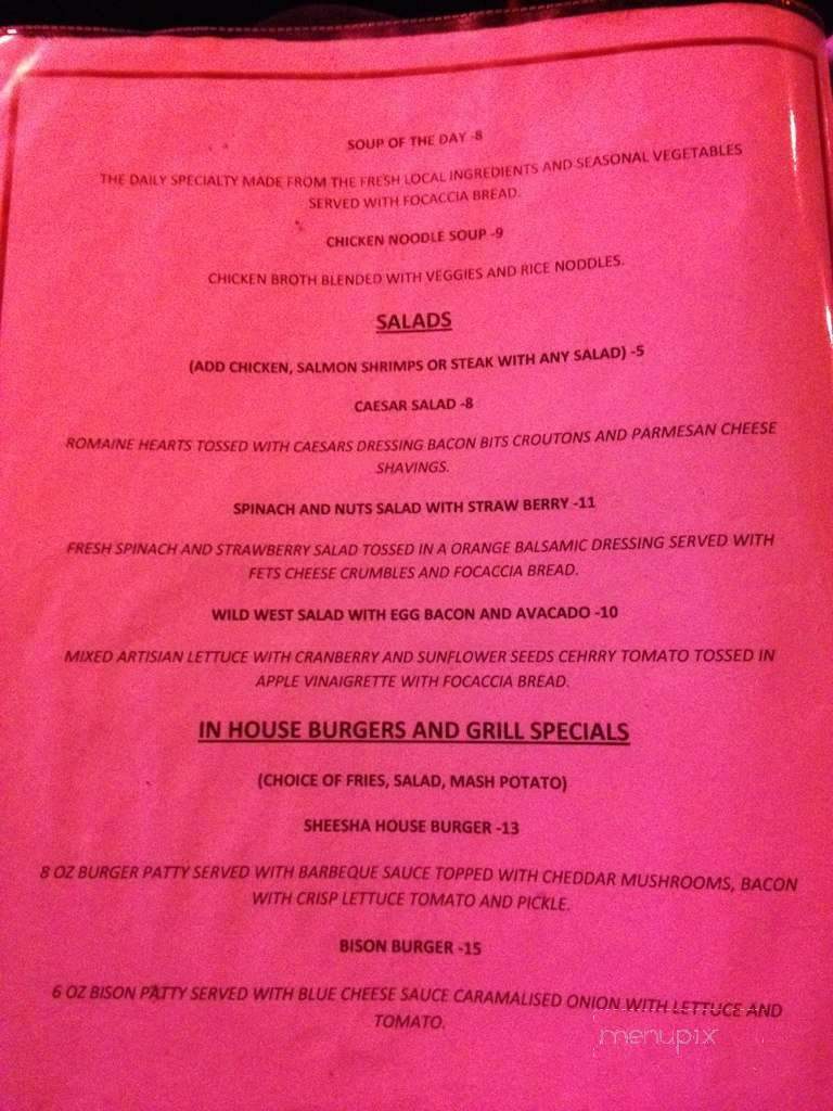 Fire N Ice Bar - Calgary, AB menu_pic
