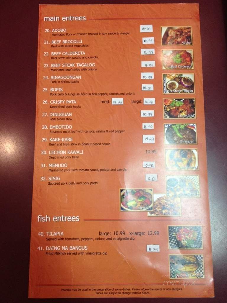 Barkada Grill - Red Deer, AB menu_pic
