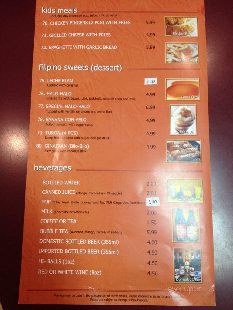 Barkada Grill - Red Deer, AB menu_pic