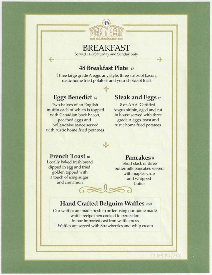 Forty Eight (Fo4rty Ei8ht) - Rocky Mountain House, AB menu_pic