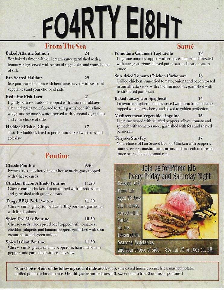 Forty Eight (Fo4rty Ei8ht) - Rocky Mountain House, AB menu_pic