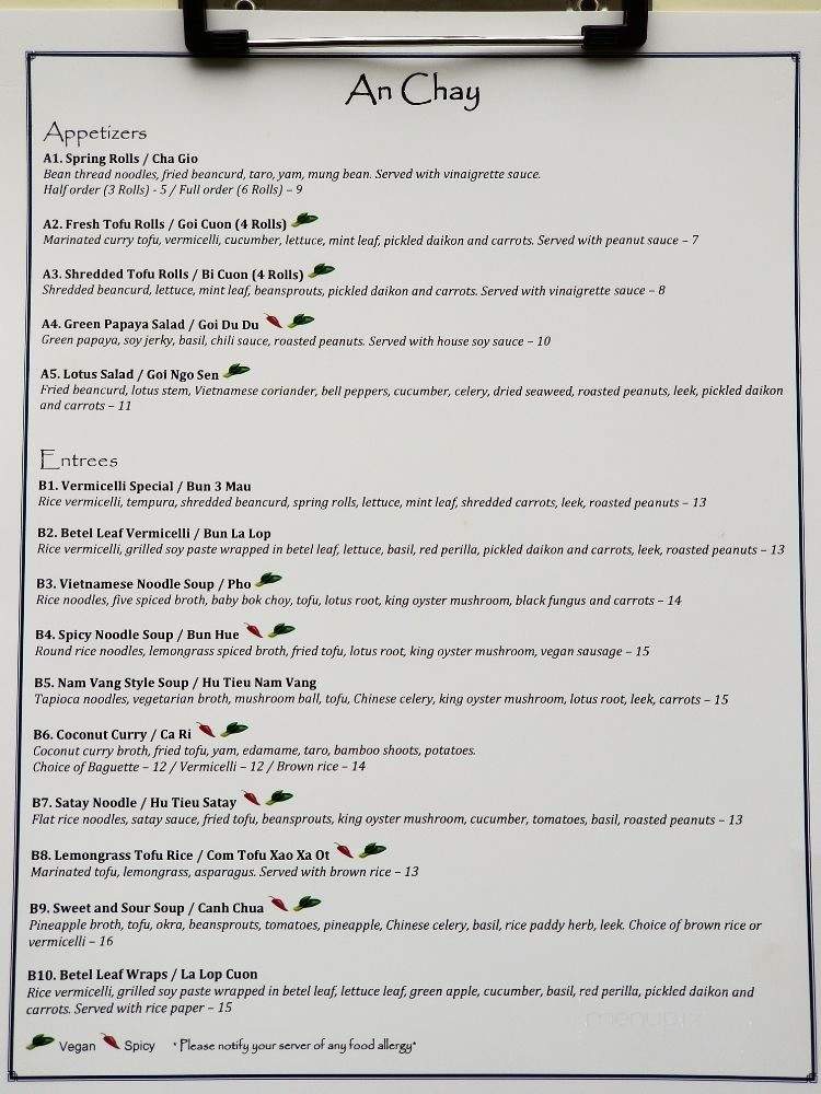 An Chay - Edmonton, AB menu_pic